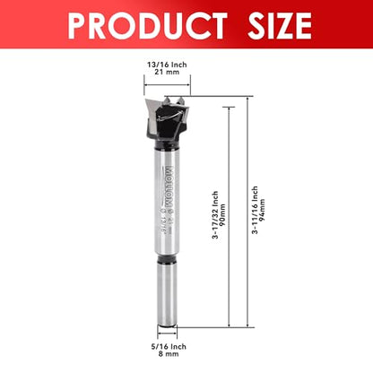 MOLLOM 13/16" (21mm) Carbide Forstner Drill Bit - size: 21mm | 13/16"