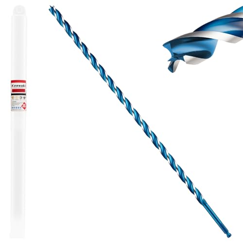 1/2" x 24" Wood Auger Drill Bits, 3-Flute Hex Shank - size: 1/2" x 24"