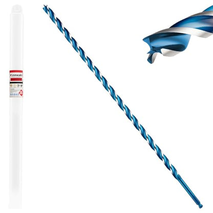 1/2" x 24" Wood Auger Drill Bits, 3-Flute Hex Shank - size: 1/2" x 24"