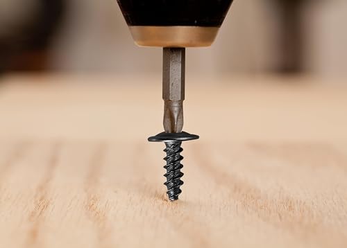 Wensilon（600 pcs）#4×5/8" Phillips Truss Head Wood Screws Black Galvanizing Quick Metal Self Tapping. - color: Black, size: #4×5/8"
