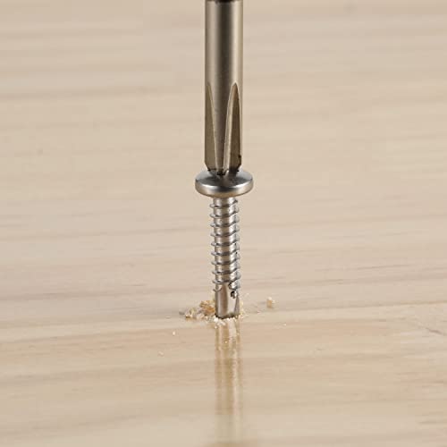 Mellewell #6 x 5/8" Pan Head Self Drilling Screws, Self Tapping Sheet Metal Screws, 410 Stainless Steel, 100 PCS - color: Silver, size: #6 x 5/8"