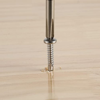 Mellewell #6 x 5/8" Pan Head Self Drilling Screws, Self Tapping Sheet Metal Screws, 410 Stainless Steel, 100 PCS - color: Silver, size: #6 x 5/8"