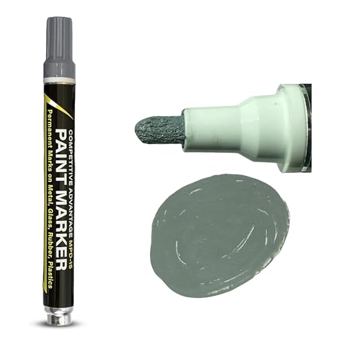 Enamel Paint Markers MPD-15 | GRAY - 1 Pack | Permanent Marks on Metal, Glass, Rubber, Plastic & more, Waterproof UV Resistant - color: Gray