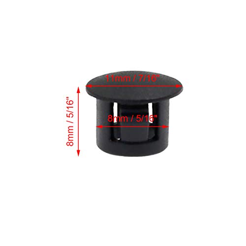 30PCS 8mm 5/16", Black Hole Plugs Plastic - color: Black, size: 8mm (5/16")