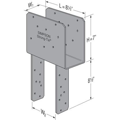 Simpson Strong-Tie ECCQ46SDS2.5 ECCQ End Column Cap for 4X Beam, 6X Post, with Strong-Drive SDS Screws