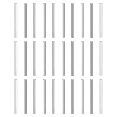 HARFINGTON 50pcs Dowel Pins M3(3mm) x 40mm 304 Stainless Steel Cylindrical Shelf Support Peg Pin Rod Fasten Elements for Metal Devices Wood Furniture DIY Installation, Silver - size: M3 x 40mm