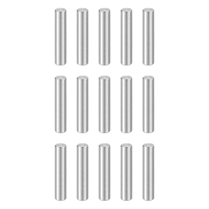HARFINGTON 15pcs Dowel Pins M4(4mm) x 20mm 304 Stainless Steel Cylindrical Shelf Support Peg Pin Rod Fasten Elements for Metal Devices Wood Furniture DIY Installation, Silver - size: M4 x 20mm
