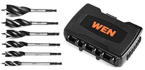 WEN DB613A 6-Piece Tri-Flute Auger Drill Bit Set with Carrying Case - style: Auger Bit Set