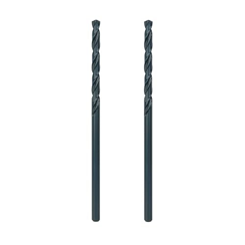 Greycore Tools 1/4 Inch x 6 Inch Black Oxide Aircraft Extension Bit 2-Pack – Long Drill Bit for Steel, Wood, Plastic and Aluminum - Round Shank, Split Point (1/4" x 6") - size: 1/4" x 6"