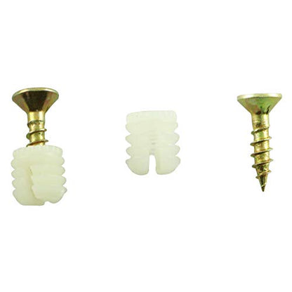 TAODAN 20PCS Plastic Dowel Inserts and Mounting Screws for Hinges