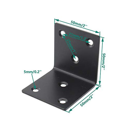 Heavy Duty Stainless Steel Corner Bracket,ULIFESTAR L Shaped Shelf Bracket 90 Degree Corner Brace Large Joint Right Angle L Bracket for Furniture Wood Cabinets Shelves (50x50x50mm) - size: 50*50*50mm