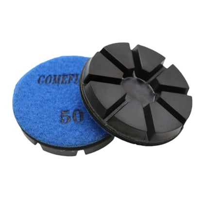 Hybrid Transitional Diamond Polishing Pucks for Concrete Terrazzo Floor, 3 Inch Hook and Loop Grinding Pads, 50#, 3PCS - style: 50#