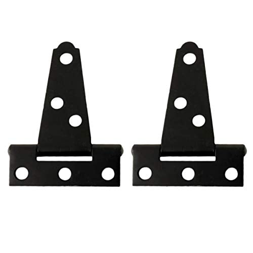 DOITOOL 2 Pcs 2 Inch T Hinges Black T-Strap Shed Barn Door Hinges