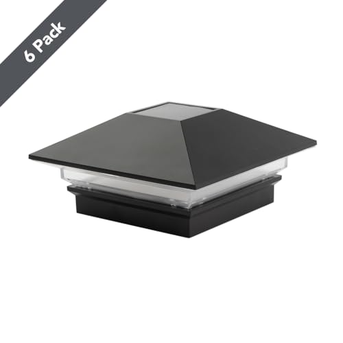 Deckorators 4 in. x 4 in. Black Solar Deck Post Cap (6-Pack)