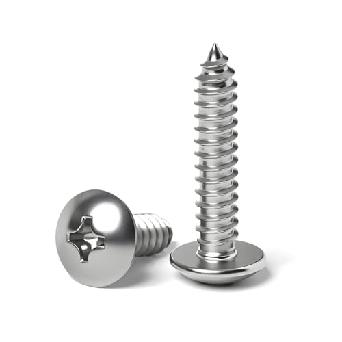 #10 x 1-1/2" (50 Pack) Truss Head Sheet Metal Screws Phillips Drive Self-Tapping Wood Screws, 304 Stainless Steel Corrosion Resistant Screws - size: #10 x 1-1/2"