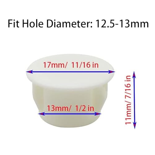 30 Pcs White Hole Plugs 13mm (1/2") Plastic Hole Plugs, Plastic Plug - size: 13mm (1/2")