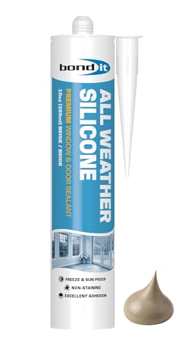Bond It All Weather Silicone, Silicone Sealant, 10 oz, Beige - color: Beige