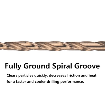 1/8 in. x 6 in. Cobalt Aircraft Extension Drill Bits Set(5PCS), M35 High Speed Steel Drill Bit Extra Long Deep Hole Drilling for Stainless Steel, Plastic and Wood - size: 1/8"x6"(5PCS)