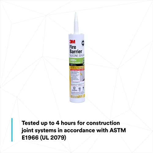 3M Fire Barrier Silicone Sealant 2000+, Gray Color, 10.3 fl oz Cartridge