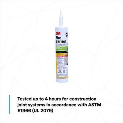 3M Fire Barrier Silicone Sealant 2000+, Gray Color, 10.3 fl oz Cartridge