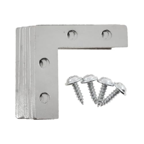 50 PCS Corner Brace Flat L Bracket 4-Hole L Bracket Corner Brace for Paintings Picture Frames Artwork Home Decor Clock 1.5 "x 1.5" (Silver)