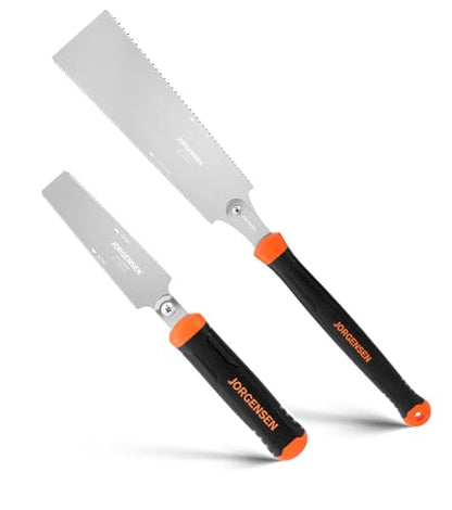 JORGENSEN Japanese Flush Cut Saw - 5 Inch Small Pull Saw & JORGENSEN Japanese Pull Saw - 10 Inch Double Edge Hand Saw