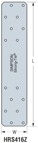 Simpson Strong-Tie Heavy Duty Strap 16" L 12 Ga Zmax
