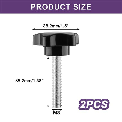 M8 x 35mm Thread Star Knobs, 2 Pieces - size: M8 x 35mm, style: Star Handle