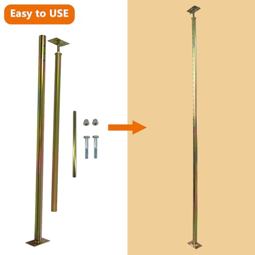 2 Pack 59" - 100" Adjustable House Floor Screw Jack Post for Leveling - size: 59-100 inch