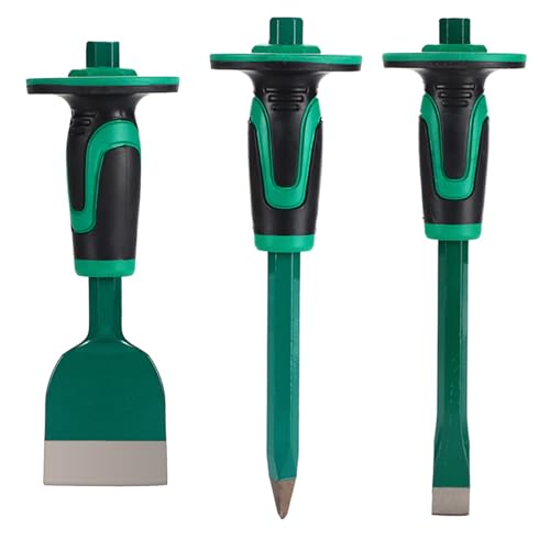 Heavy Duty Masonry 12 Inch Point and Flat Chisel, 9 Inch Brick Chisel Set - size: 9 Inch & 12 Inch