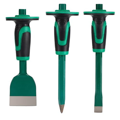 Heavy Duty Masonry 12 Inch Point and Flat Chisel, 9 Inch Brick Chisel Set - size: 9 Inch & 12 Inch