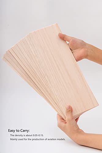 12 Pack Balsa Wood Sheets 1/16 x 4 x 12 Inch Unfinished Natural Wood - size: 12 x 4 x 1/16 inch
