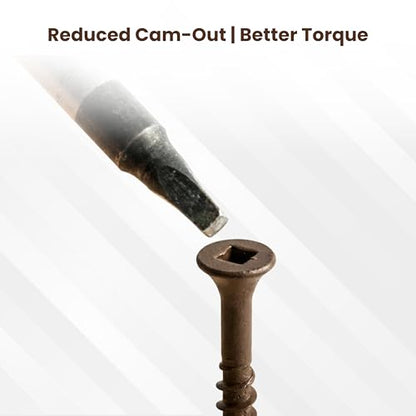 #10 x 3-1/2" Deck Screws, Square Drive Bugle Head, Brown Ceramic Ruspert Coated Exterior Wood Screws for Pressure Treated Lumber, Corrosion Resistant, 1500 Piece Contractor Box - size: #10 x 3 1/2" (1500pcs Box)
