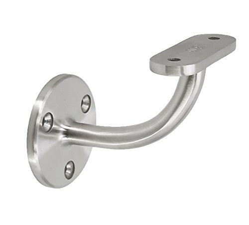 Stainless Steel 316 Grade Wall Mount Staircase Handrail Bracket for Flat Surface Square Rectangle Top Rail Tube, Satin Finish, (WB-E910FS) 2-Pack - color: Satin Finish, size: 2 Pack