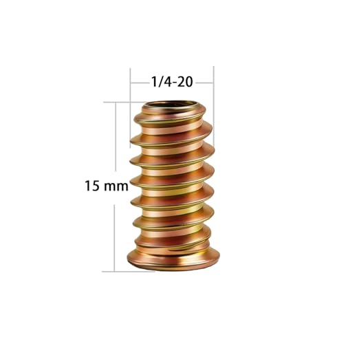 40 PCS 1/4"-20 x 15mm Threaded Inserts for Wood, Hex Drive Screw-in Nutserts Furniture Connector Fastener, Wooden Products & Models - color: 1/4X20-15