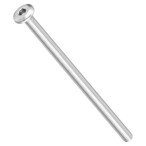 METALLIXITY Flat Head Hex Socket Cap Screws M6-1x105 10Pcs - color: Silver Tone, size: M6-1x105mm