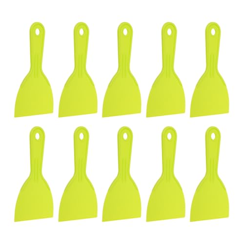 HARFINGTON 10pcs Putty Knife Scraper 4" Width Flexible Plastic Putty Knife Paint Scraper Tool for Taping Drywall Spreading Painting Wall Scratching Yellow - color: Yellow, size: 4"