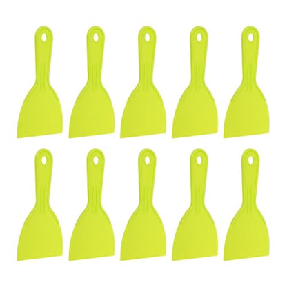 HARFINGTON 10pcs Putty Knife Scraper 4" Width Flexible Plastic Putty Knife Paint Scraper Tool for Taping Drywall Spreading Painting Wall Scratching Yellow - color: Yellow, size: 4"