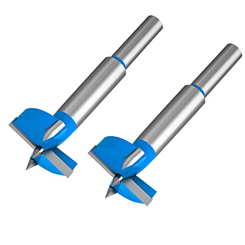 Forstner Drill Bits Professional Carbide Woodworking Hole Saw, Cutting Diameter 21mm, 2Pcs (Blue, Silver) - size: 21mm