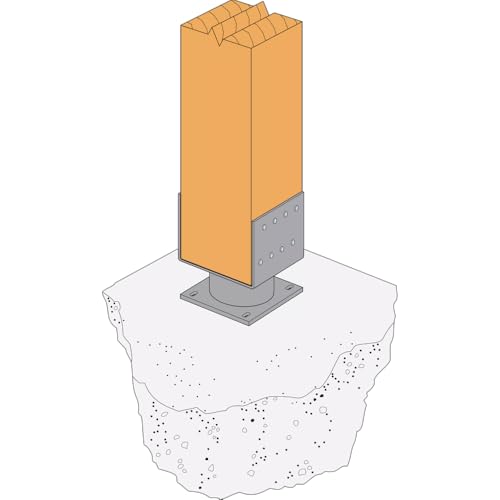 Simpson Strong-Tie ECB66 Elevated Column Base - 6x6 Nominal Post Size, 2-Inch Elevated Base, 1-Inch Standoff, Flexible Anchorage Options, Gray Paint Finish