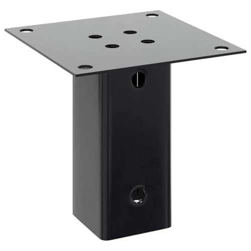 4 Pack Post Bases 2.80x2.80 Inch Square Support Brackets Powder-Coated Steel Base Plates for Gazebo Fence Deck Railing Anthracite - size: 71 x 71 mm & 4