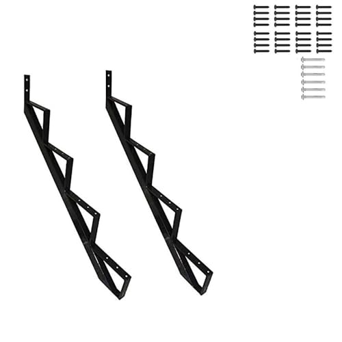 MTB Black Steel Stair Riser with 1/2/3/4/5/6/7 Steps - style: 4 Step 2Pack