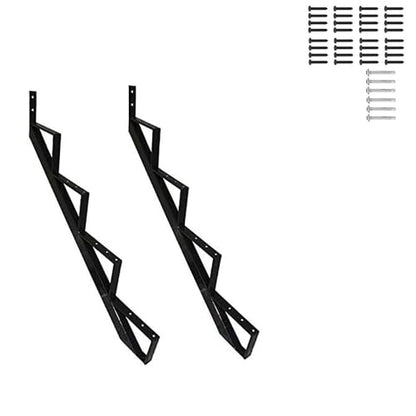MTB Black Steel Stair Riser with 1/2/3/4/5/6/7 Steps - style: 4 Step 2Pack