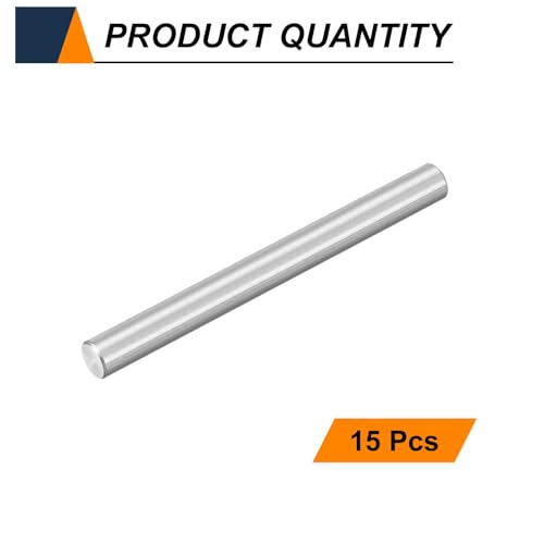 HARFINGTON 15pcs Dowel Pins M4(4mm) x 40mm 304 Stainless Steel Cylindrical Shelf Support Peg Pin Rod Fasten Elements for Metal Devices Wood Furniture DIY Installation, Silver - size: M4 x 40mm