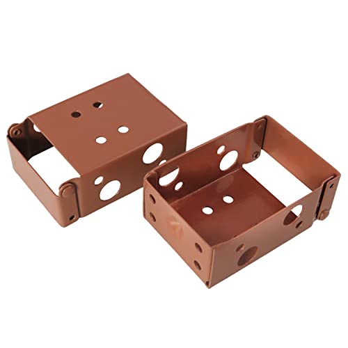 4PCS 2 inch Brown Low Profile Box Mounting Bracket for Headrail, Thin Box Railing Low Rail Blinds Bracket, Blinds Mounting Bracket