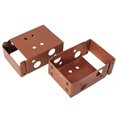 4PCS 2 inch Brown Low Profile Box Mounting Bracket for Headrail, Thin Box Railing Low Rail Blinds Bracket, Blinds Mounting Bracket