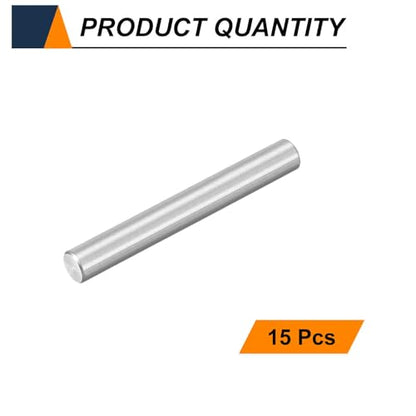 HARFINGTON 15pcs Dowel Pins M4(4mm) x 30mm 304 Stainless Steel Cylindrical Shelf Support Peg Pin Rod Fasten Elements for Metal Devices Wood Furniture DIY Installation, Silver - size: M4 x 30mm