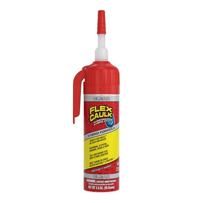 Flex Caulk Hybrid Polymer Waterproof Sealant, Clear, 3 oz, 1-Pack - style: Hybrid, Clear, 3 oz, 1-Pack