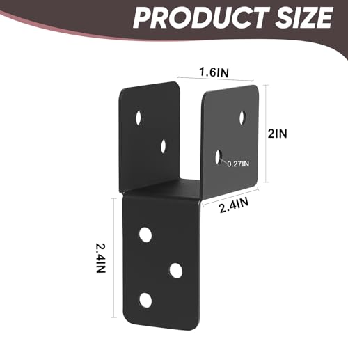 8-Pack 2x4 Post Caps Tie Bracket Beam Header Strap Mount for Wood - size: 2''X4'', style: Style 2