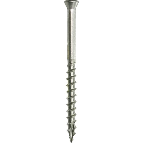 Grip-Rite PrimeGuard Max Deck Screws for Outdoor Projects - Hand Drive Trim Head Wood Screws - T-17 Star Drive - 316 Stainless Steel - 7 x 2-1/4" - 1 Lb - MAXS214TH3161